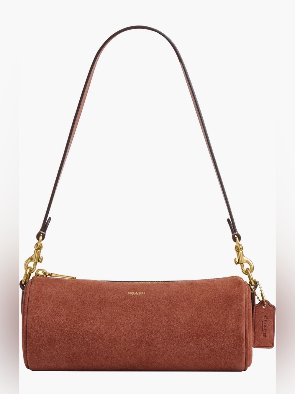 Coach Suede Barrel Bag (Clay)